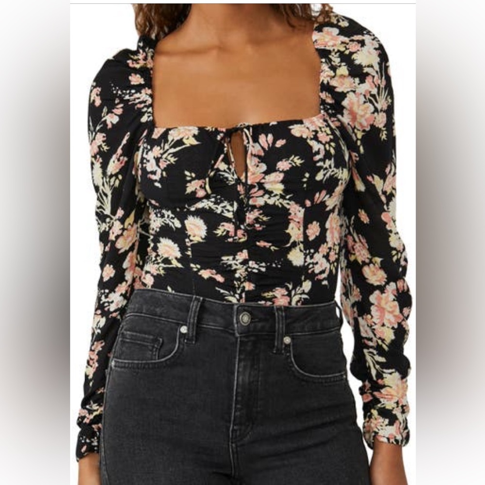 NWT Free People Hilary Printed top